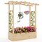 Natural Pine Wood Raised Garden Bed with Trellis and Hanging Roof 44x14x45